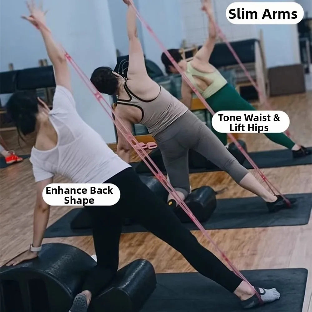 7-Hole Silicone Stretch Resistance Band – Portable Fitness Resistance Band PLUSH