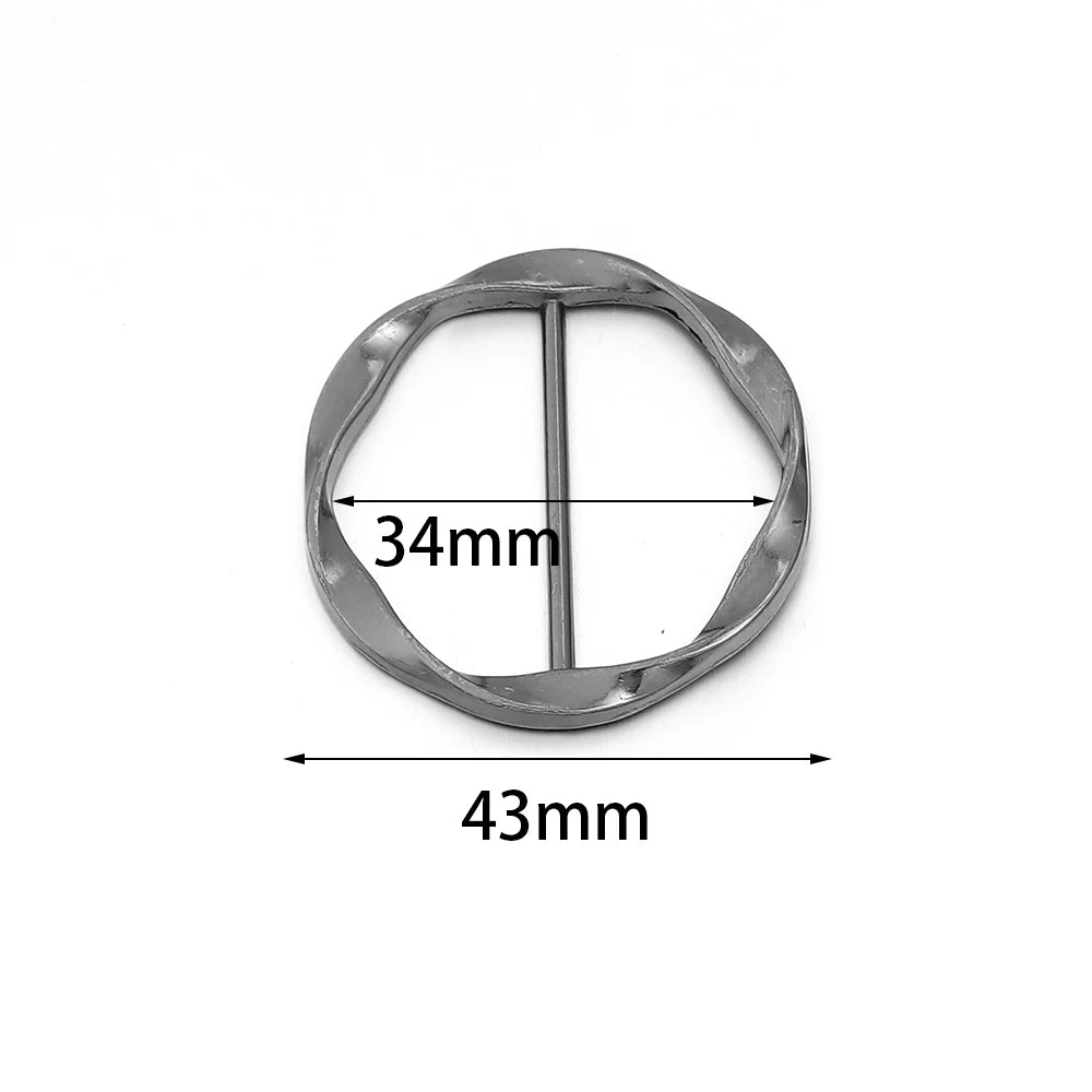5pcs Alloy Twisted Round Scarf Ring Buckles | Garment Fasteners Garment Ring Buckle PLUSH
