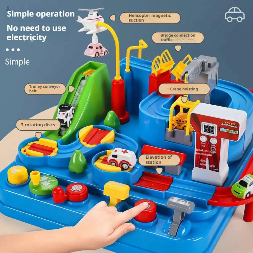 Kids Racing Rail Car Track Toy – Animal & Space Adventure Game Educational Track Toy PLUSH
