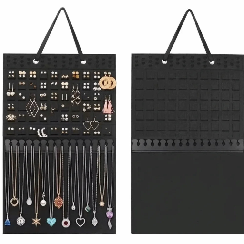 Wall Mounted Felt Jewelry Organizer Bag – Space-Saving Display Jewelry Organizer Bag PLUSH