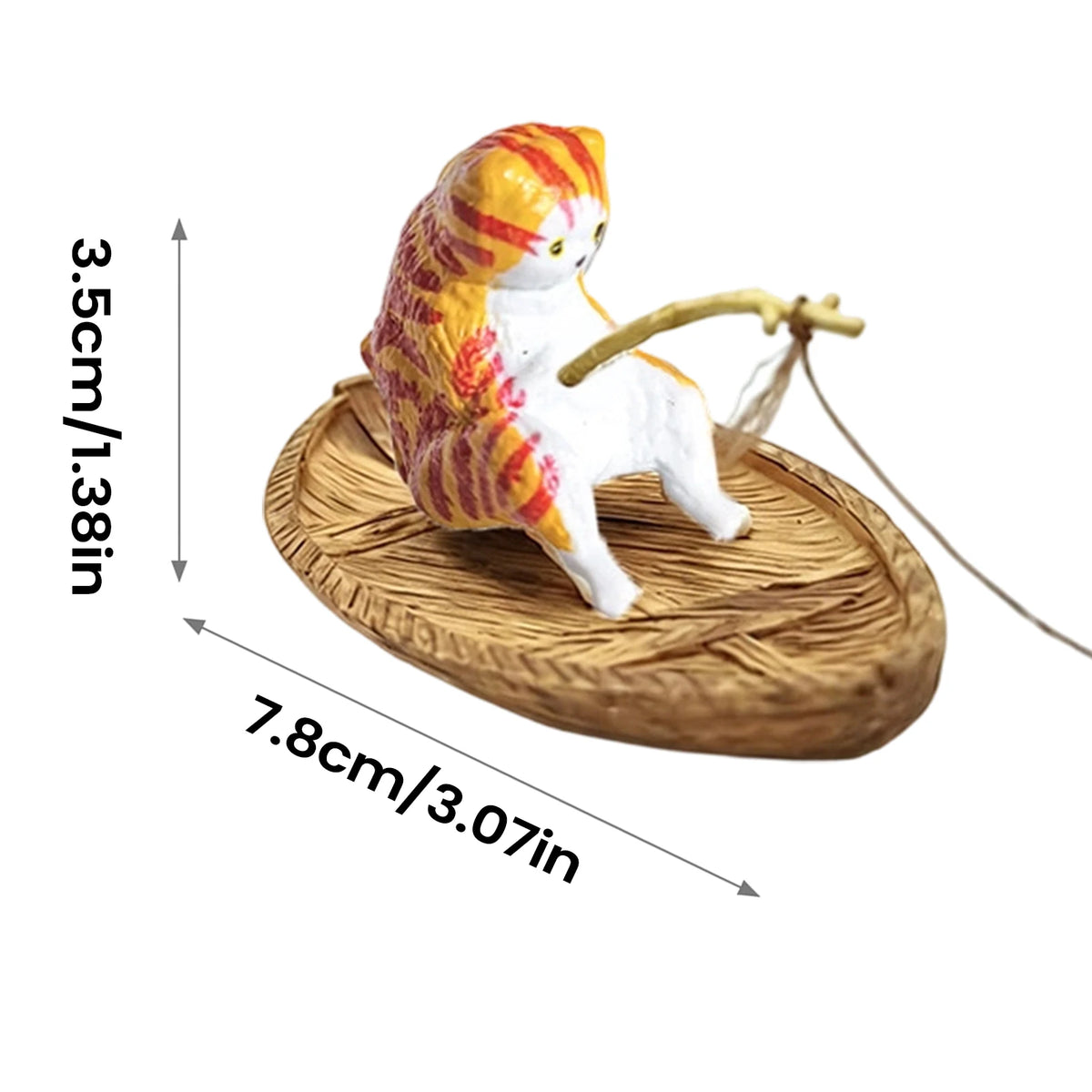 Resin Cat Fishing Boat Aquarium Ornament | Fish Tank Decor Aquarium Ornament PLUSH 04