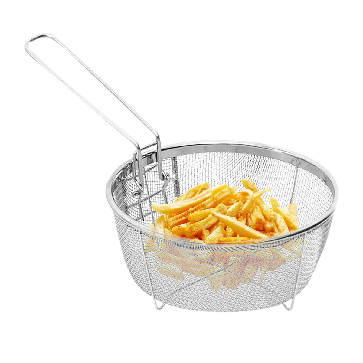 Stainless Steel Fry Basket with Detachable Handle – 2 Sizes Fry Basket PLUSH