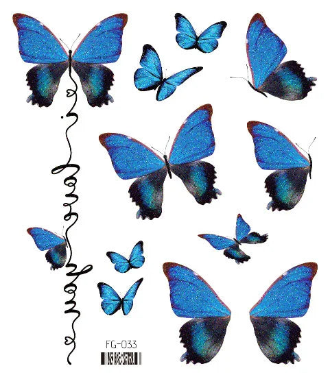 Purple Fairy Butterfly Glitter Temporary Tattoo Stickers Temporary Tattoo Sticker PLUSH FG-033