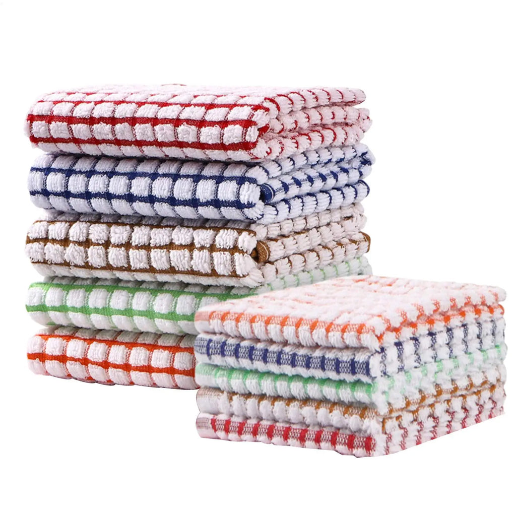 Terry Cotton Tea Towels 10-Pack – Absorbent Kitchen Dish Cloths Kitchen Tea Towels PLUSH