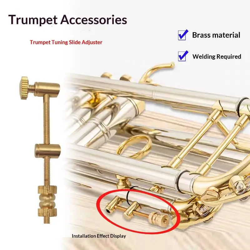 Trumpet Brass Tuning Slide Tool 2pc Adjustable Voice Tube Rod Brass Instrument Tool PLUSH Default Title