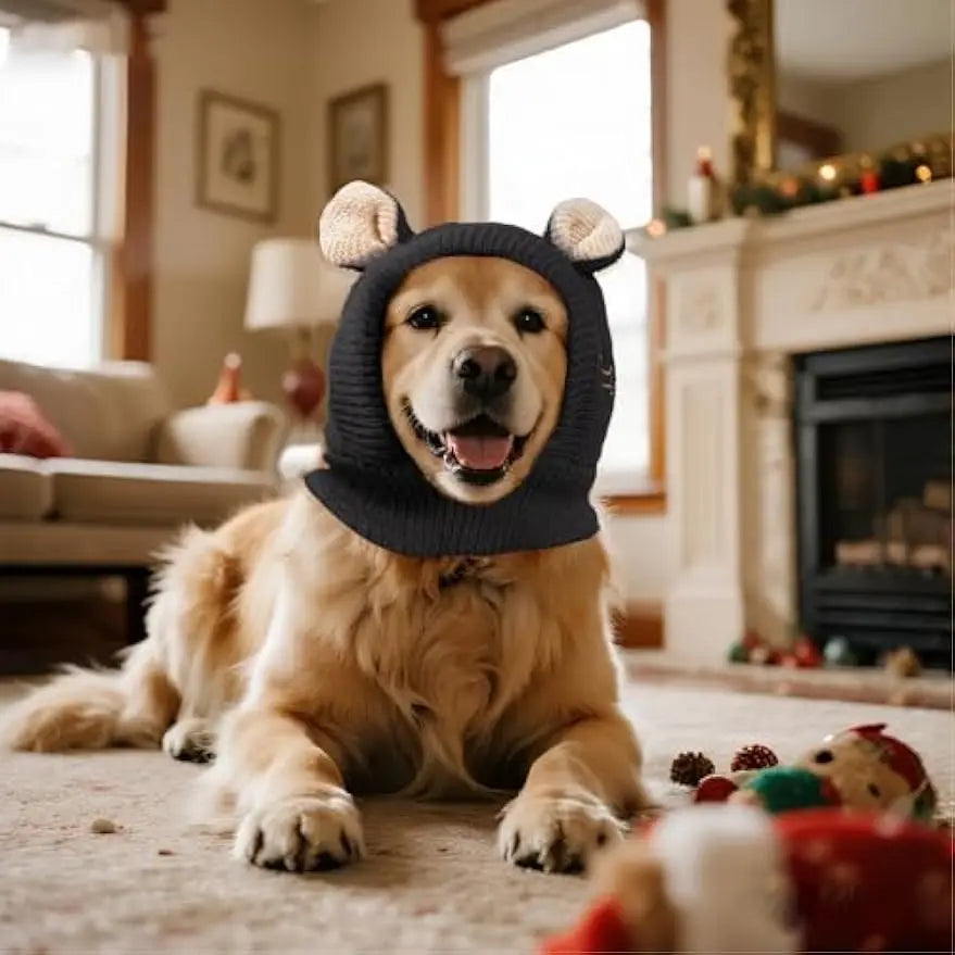 Dog Ear Muffs Knitted Hat – Pet Winter Neck & Ear Warmer Pet Winter Hat PLUSH