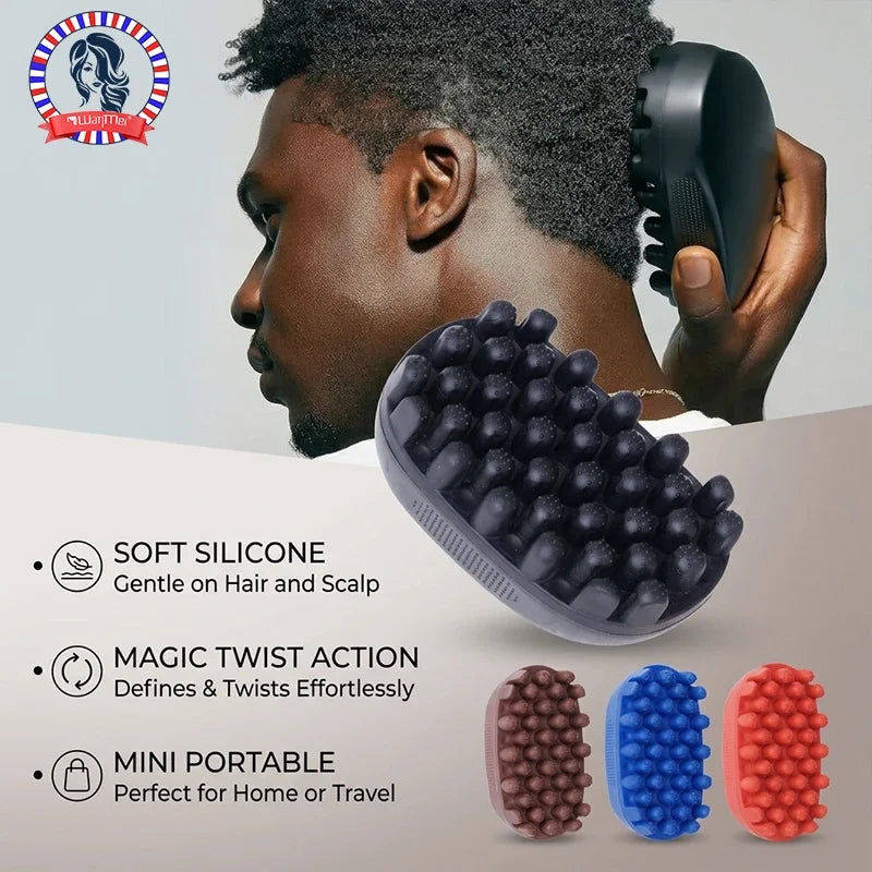 Silicone Magic Twist Hair Brush | Mini Curly Hair Comb 4 Colors Curly Hair Brush PLUSH
