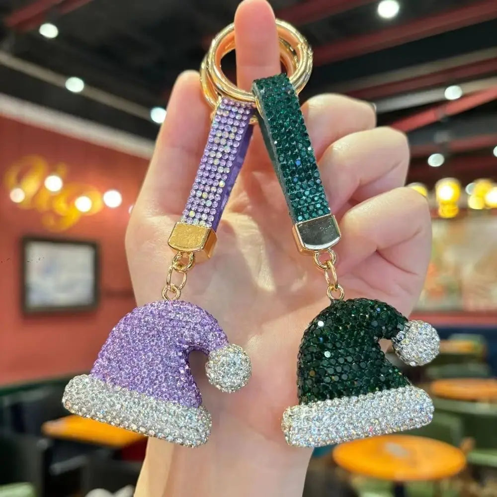 Santa Claus Rhinestone Christmas Keychain – DIY Xmas Charm Christmas Keychain Charm PLUSH