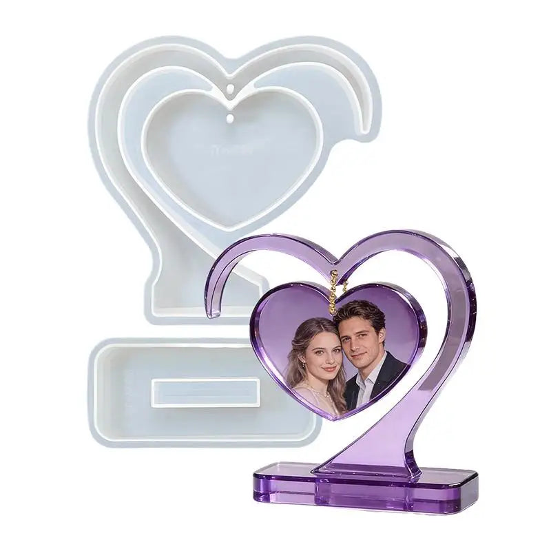 Heart Photo Frame Silicone Mold – DIY Epoxy Resin Ornament Resin Casting Mold PLUSH