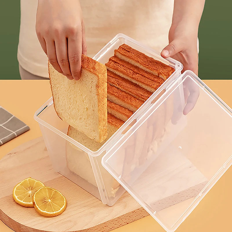 Airtight Bread Box – Clear Plastic Bread Storage Container Bread Storage Box PLUSH