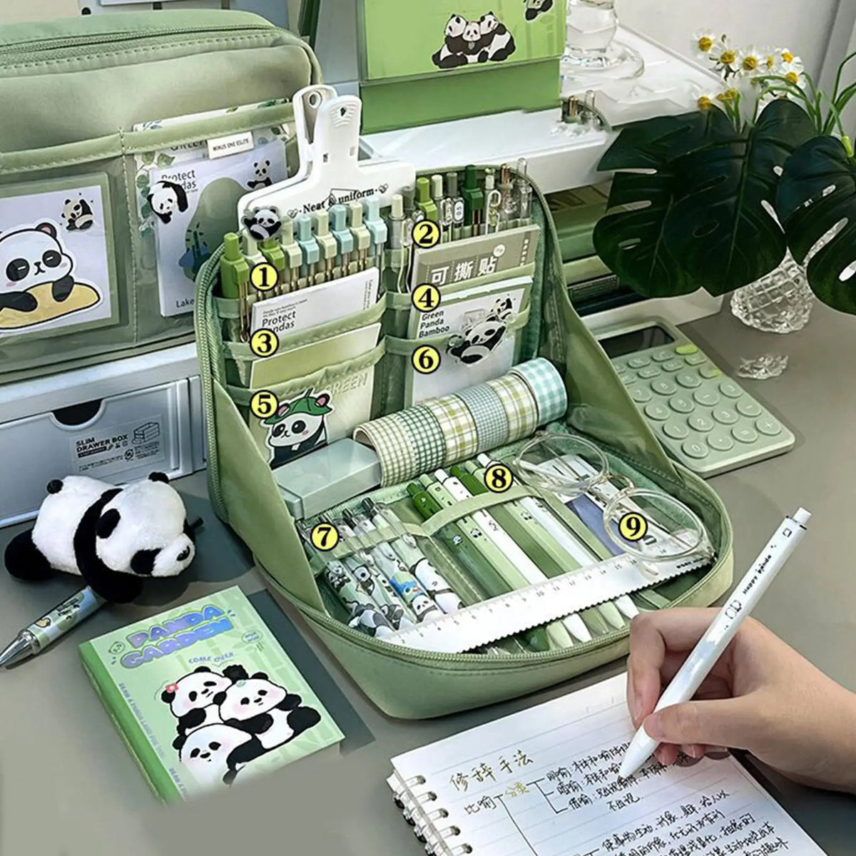 Panda Stationery Gift Set – Large Pencil Case & School Supplies Stationery Gift Set PLUSH