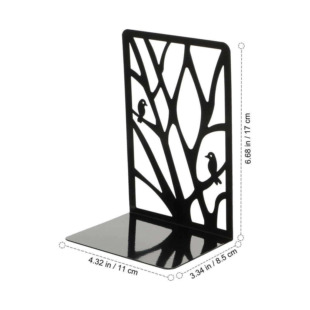Minimalist Hollow Iron Bookends – Heavy Duty Organizer 1 Pair Iron Bookends PLUSH