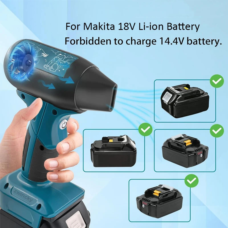 ZWINCKY 130000RPM Cordless Turbo Jet Blower | Makita DeWalt Bosch Cordless Blower Fan PLUSH