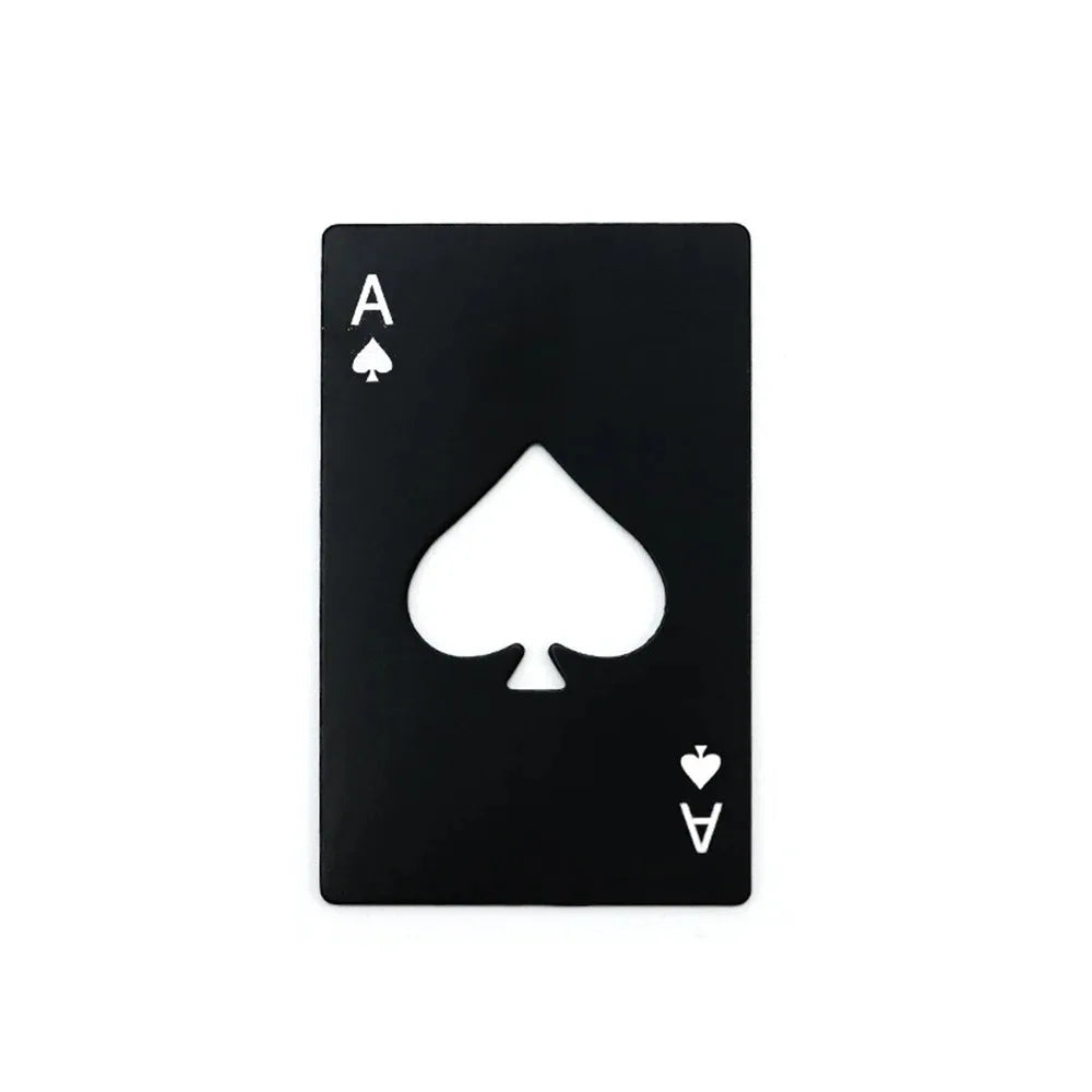 Stainless Steel Credit Card Bottle Opener – Spades Design Bottle Opener PLUSH Black 1pcs