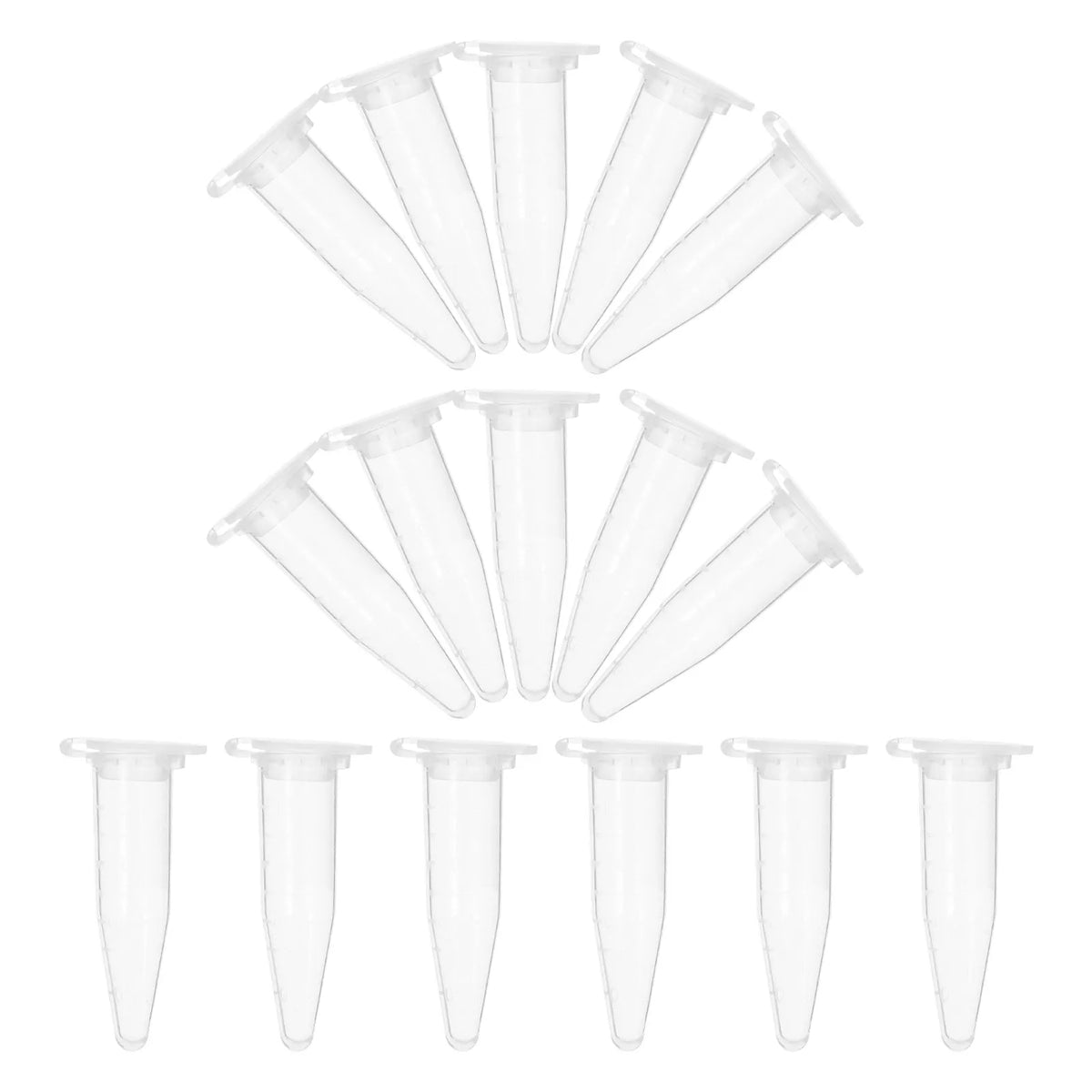50pcs 5mL Graduated Plastic Centrifuge Tubes with Screw Caps Lab Sample Tubes PLUSH