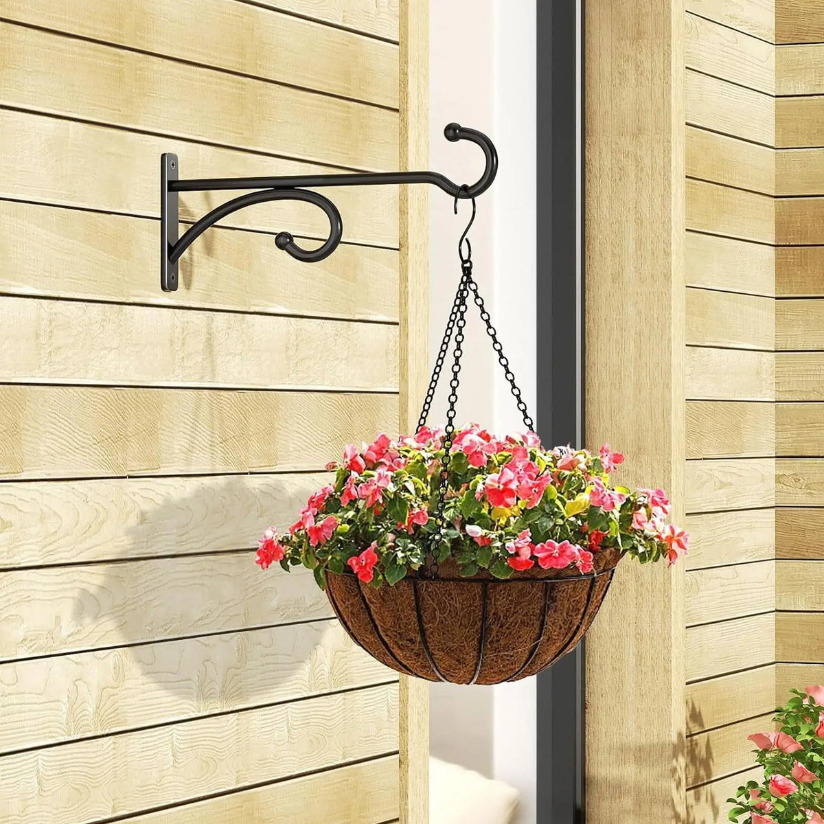 2-Pack Vintage Iron Wall Flower Pot Holder & Basket Hook Wall Plant Hanger PLUSH