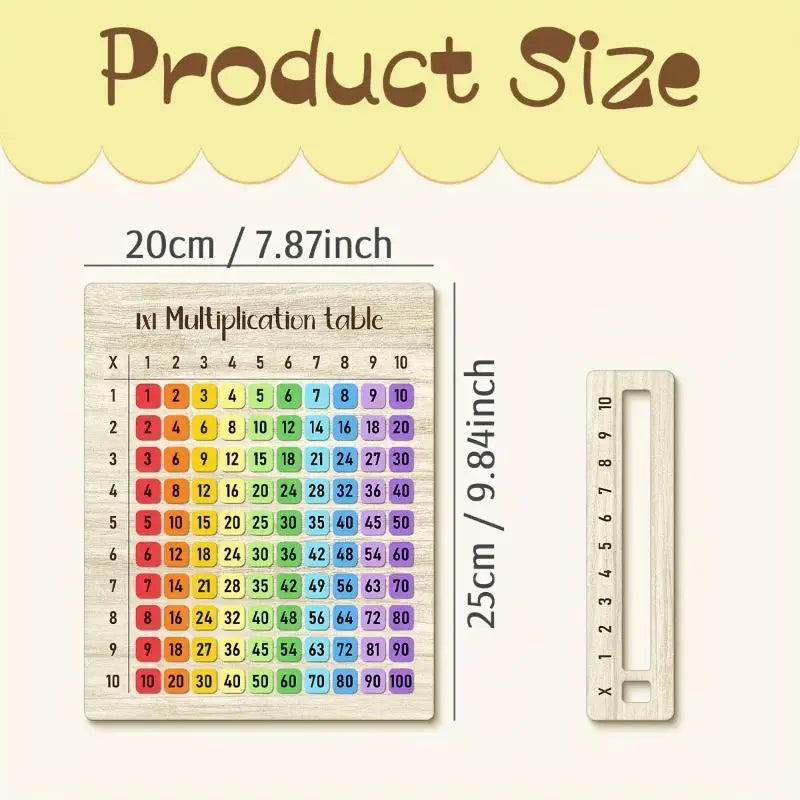 Colorful Wooden Multiplication Board Math Toy for Kids Educational Math Toy PLUSH style 4