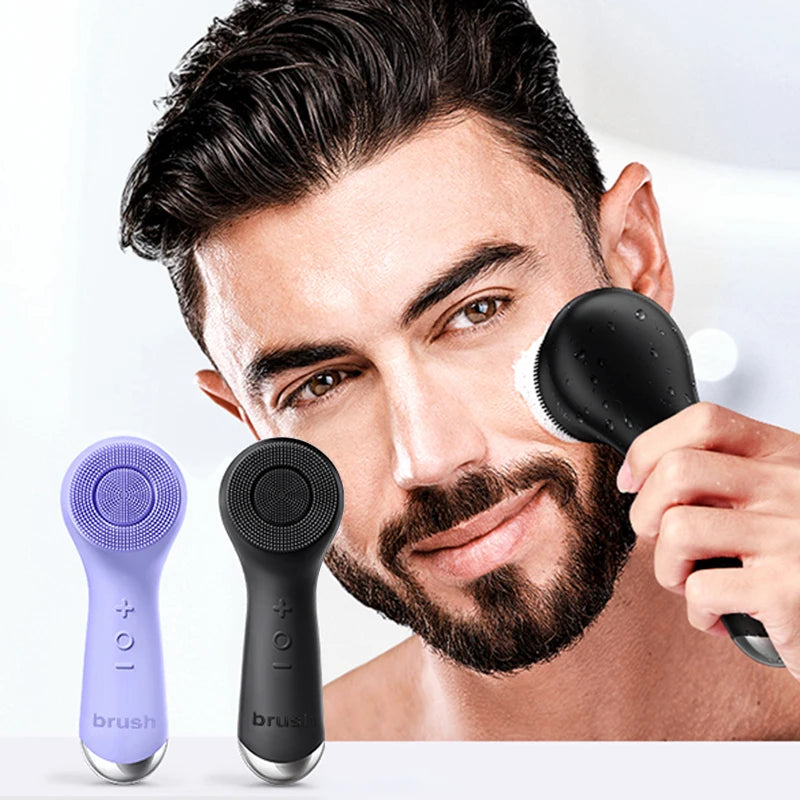 USB Rechargeable Silicone Facial Cleansing Brush | 360° Rotating Facial Cleansing Brush PLUSH