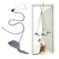 Door Hanging Cat Toy – Interactive Kitten Teaser Cat Toy PLUSH Dark gray one-size