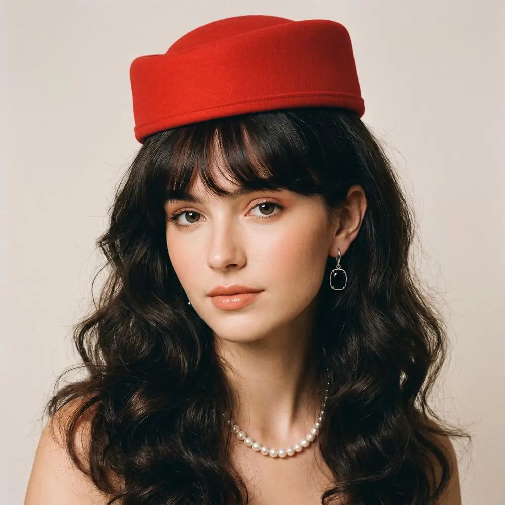 Vintage Stewardess Topper Hat – Retro Formal Cap for Women Costume Topper Hat PLUSH