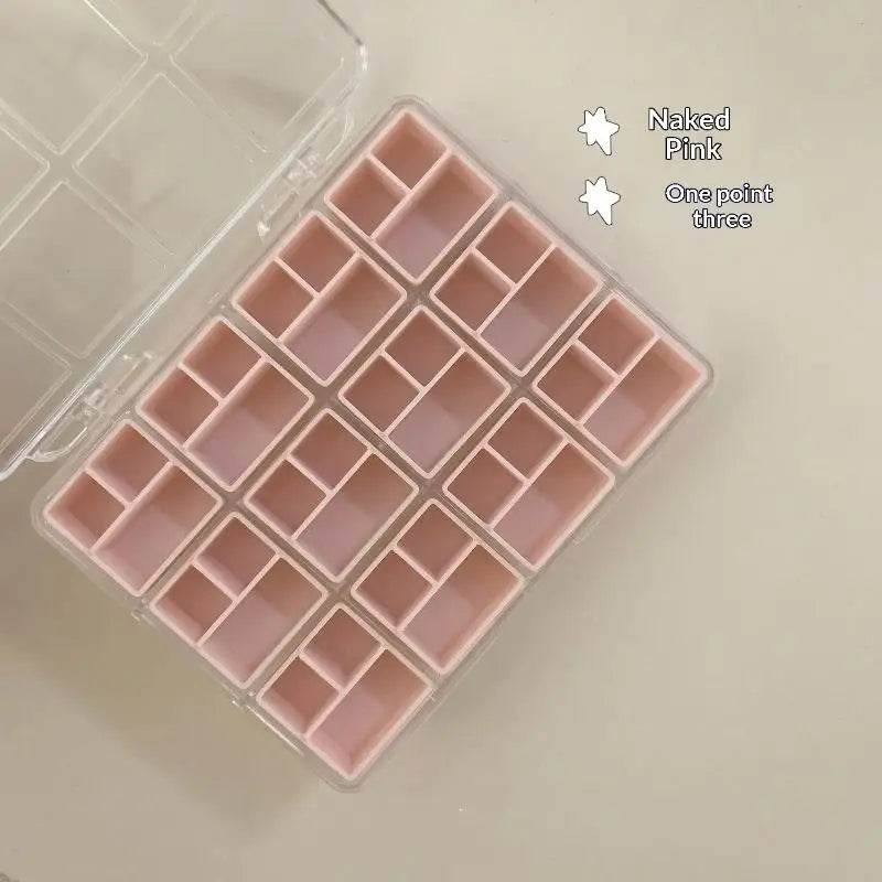 Nail Accessories Storage Box – 24/36/48 Grid Transparent Organizer Nail Accessories Organizer PLUSH 2 Light pink