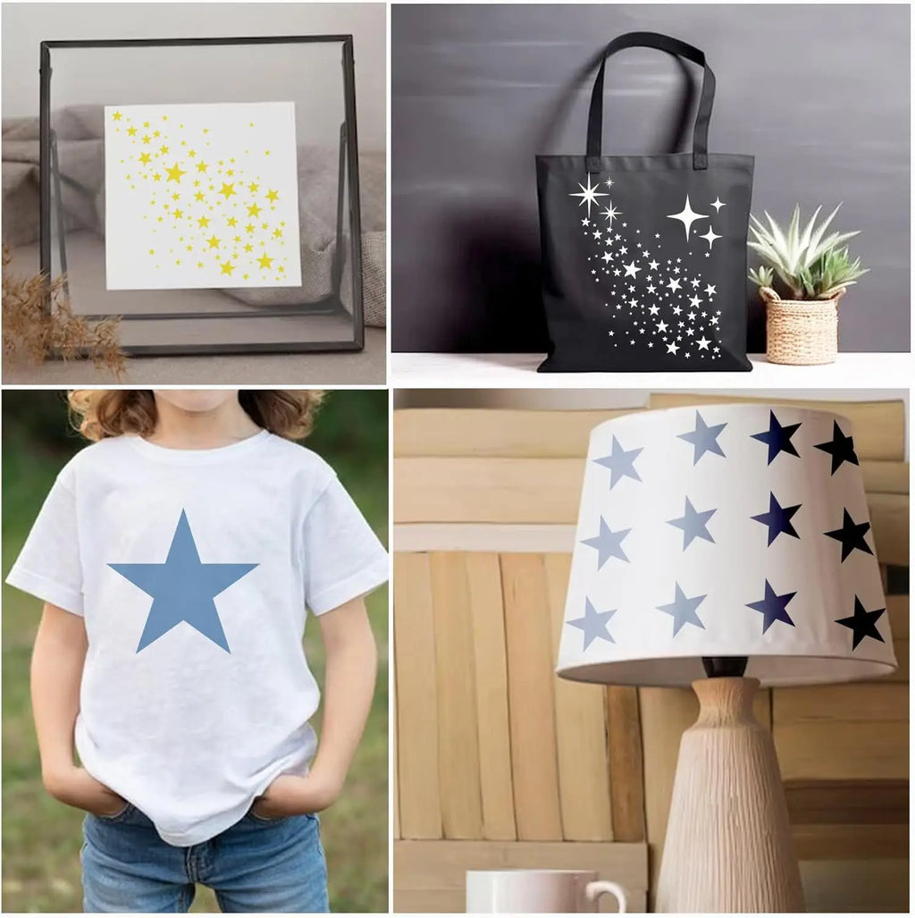 Sparkle Star Stencil Set – Reusable Stars Craft Template Craft Stencil Set PLUSH