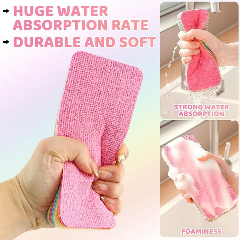12-Layer Peelable Microfiber Kitchen Sponge | Reusable Scrub Kitchen Cleaning Sponge PLUSH