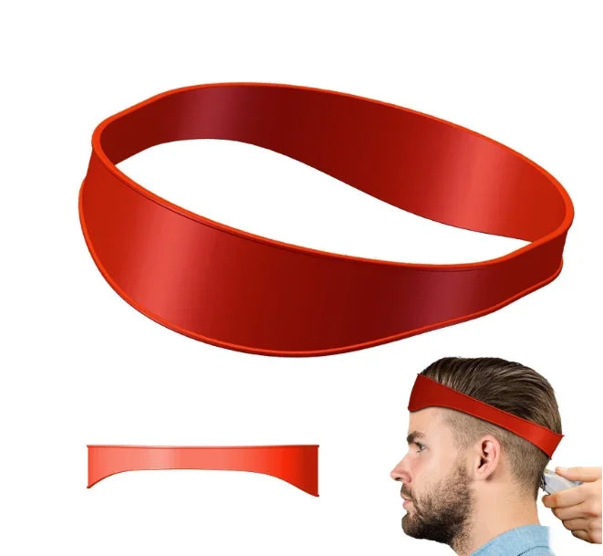 Silicone Fade Haircut Template – DIY Neckline Shaving Guide Haircut Guide Tool PLUSH red