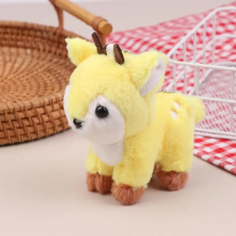 Sika Deer Plush Keychain – Cute Stuffed Animal Bag Charm Plush Keychain Charm PLUSH Yellow