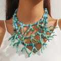 Multi-Layer Beaded Coral Necklace | Boho Beach Choker Beaded Choker Necklace PLUSH Style 6