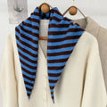 Women's Knitted Triangle Scarf False Collar Warm Shawl Knitted Scarf Shawl PLUSH Blue Coffee