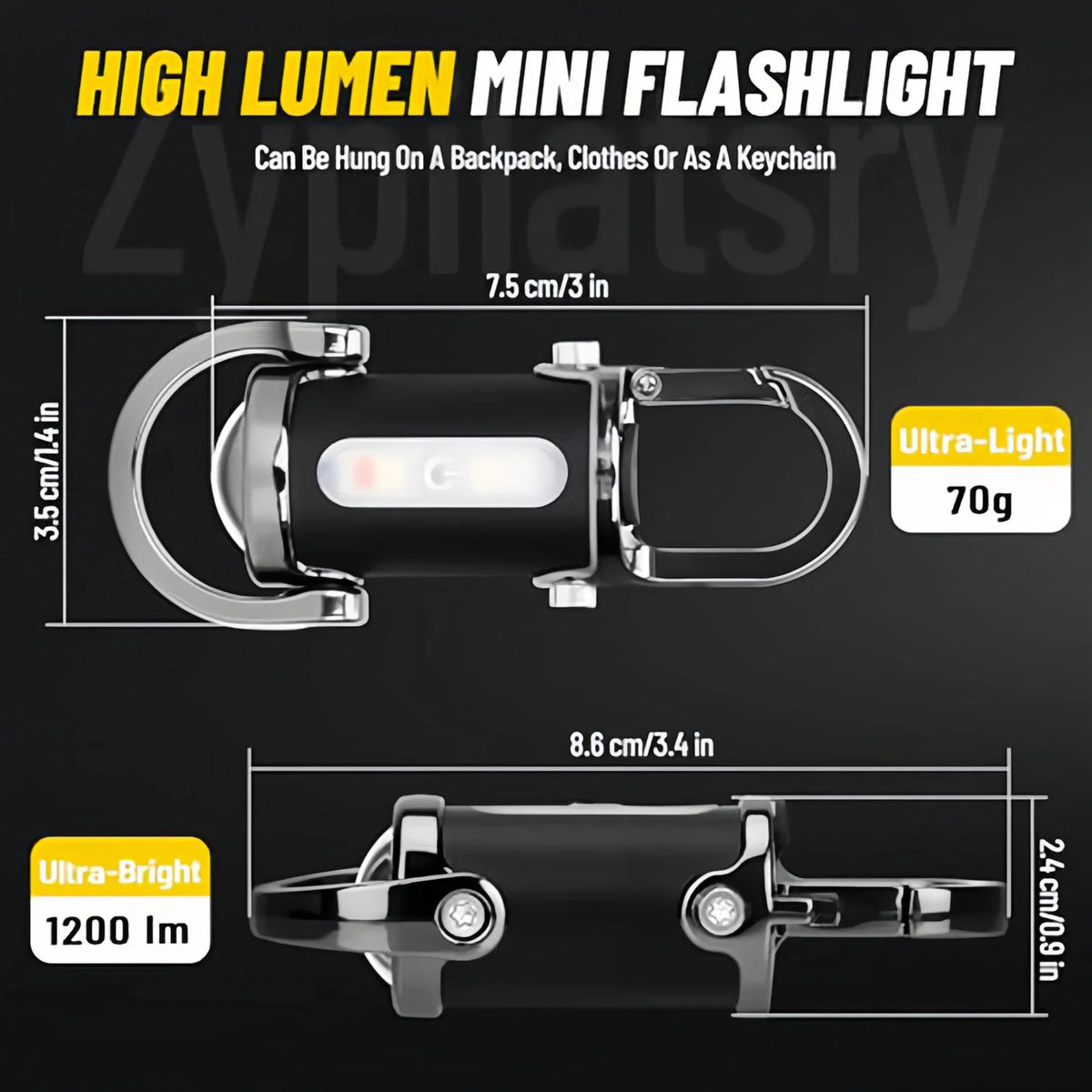 Mini USB Rechargeable LED Keychain Flashlight – Waterproof LED Keychain Flashlight PLUSH