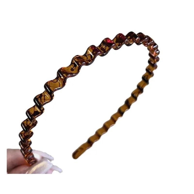 Plastic Wave Headband Women – Non-Slip Sports & Makeup Band Hair Headband PLUSH