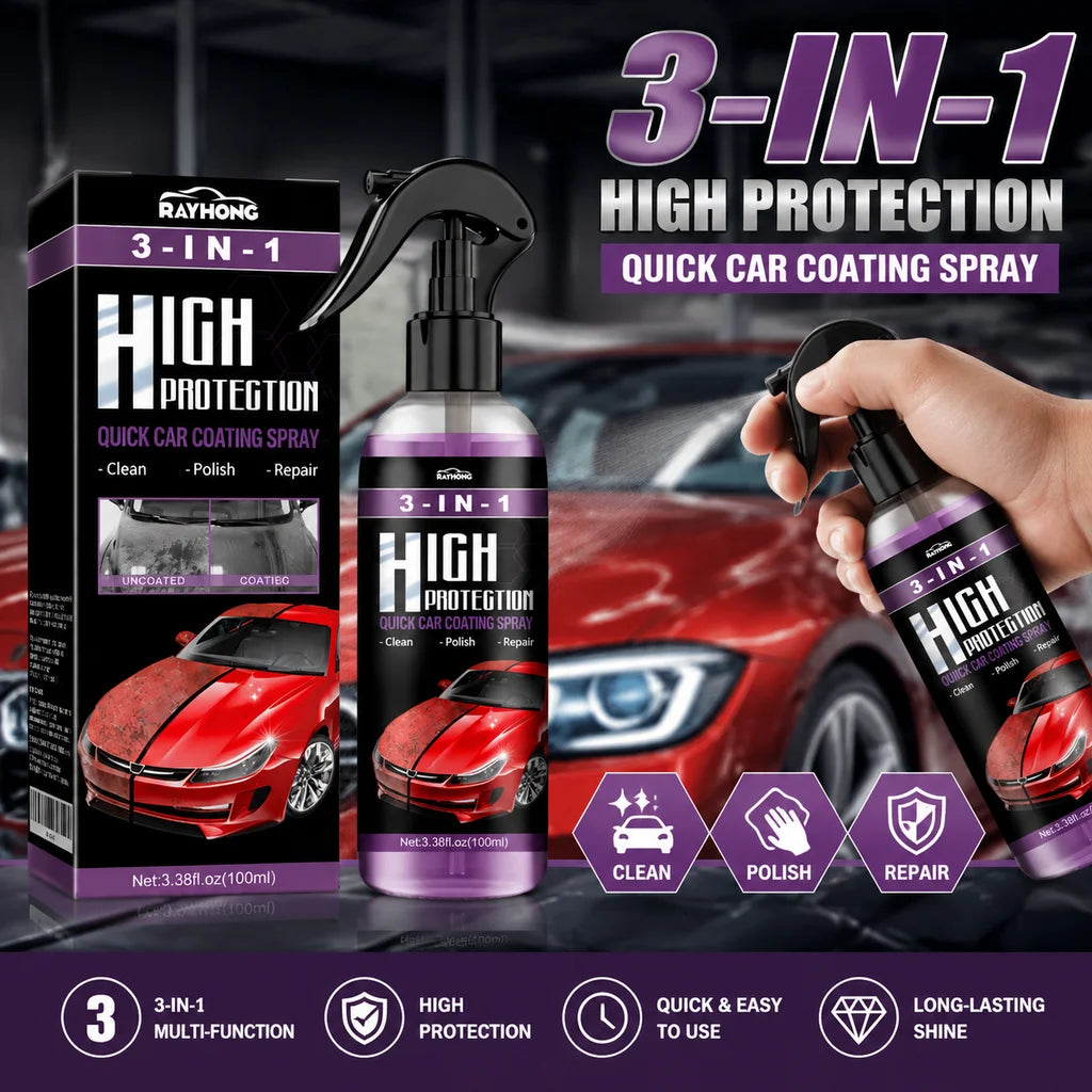 RayHong 3-in-1 Ceramic Coating Spray | Nano Car Paint Protection Ceramic Coating Spray PLUSH