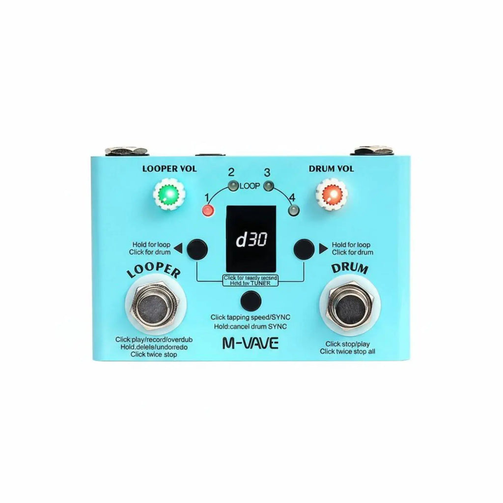 Music Loop Pedal with Drum Machine – Guitar Looper for Live & Studio Guitar Loop Pedal PLUSH