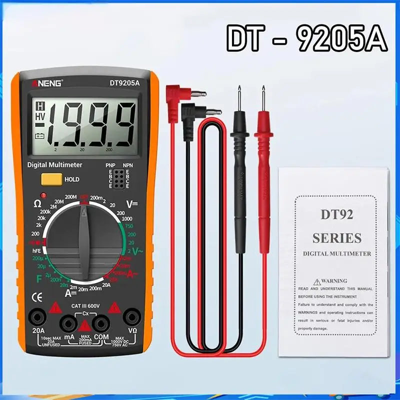 DT9205A Digital Multimeter 1999 Counts Handheld DC Tester Digital Multimeter PLUSH