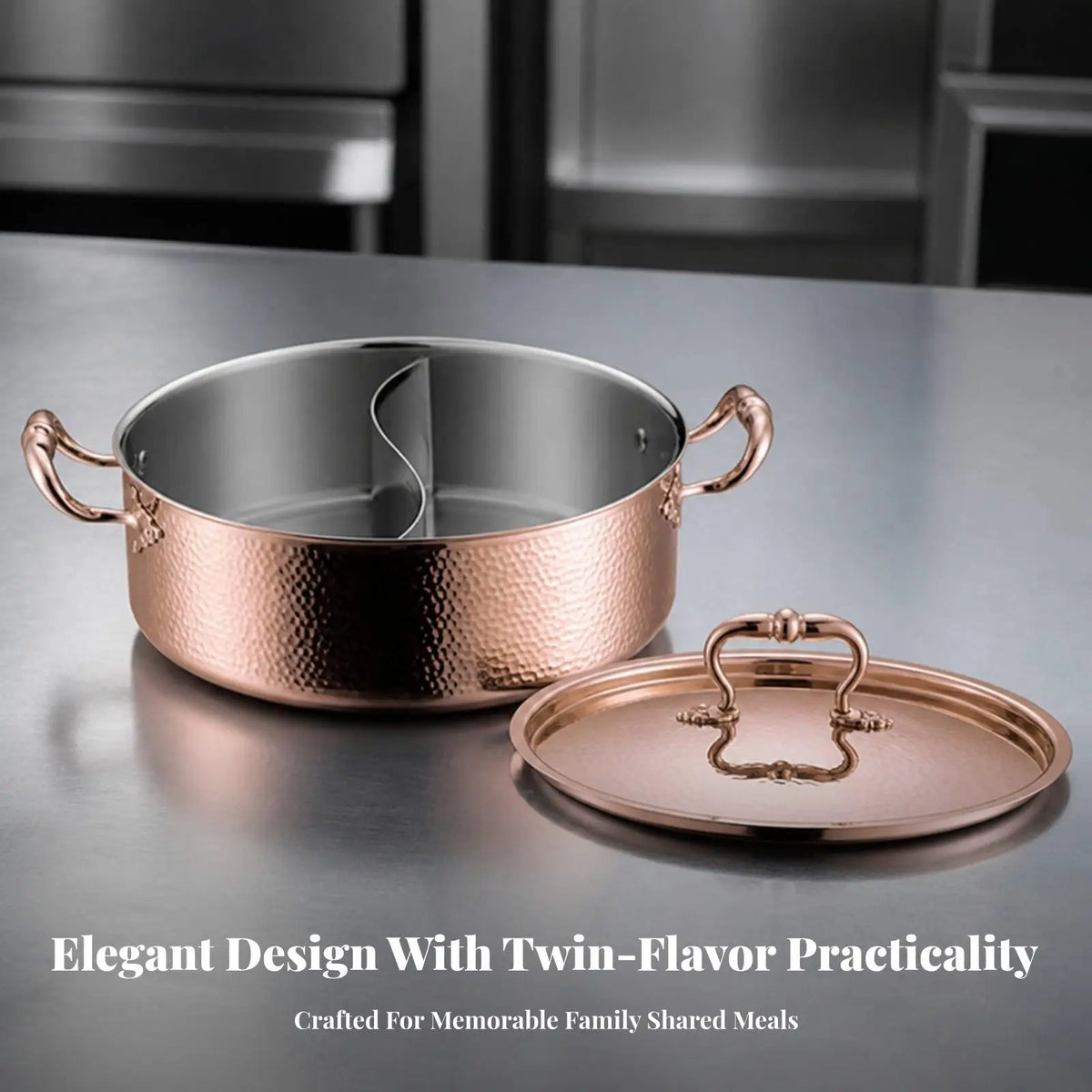 Stainless Steel Hot Pot with Leaf Handles | Shabu Shabu Pot Stainless Steel Hot Pot PLUSH