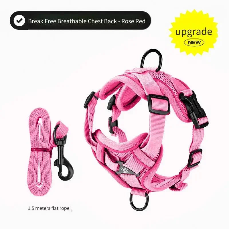 Escape-Proof Cat Harness Reflective Vest & Leash | S–XL Cat Harness & Leash PLUSH rose Red S