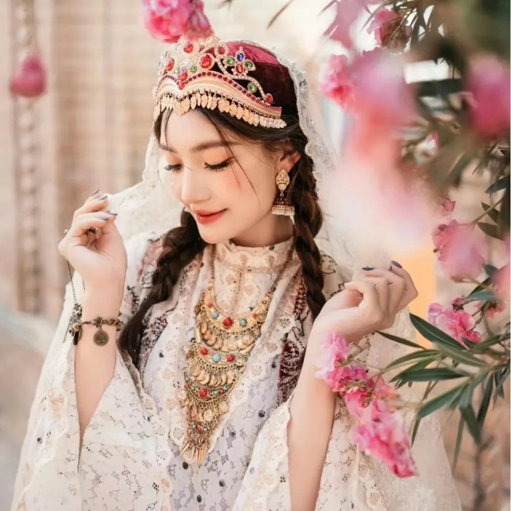 Vintage Bohemian Tassel Necklace – Ethnic Stone & Tibetan Beads Pendant Tassel Necklace PLUSH