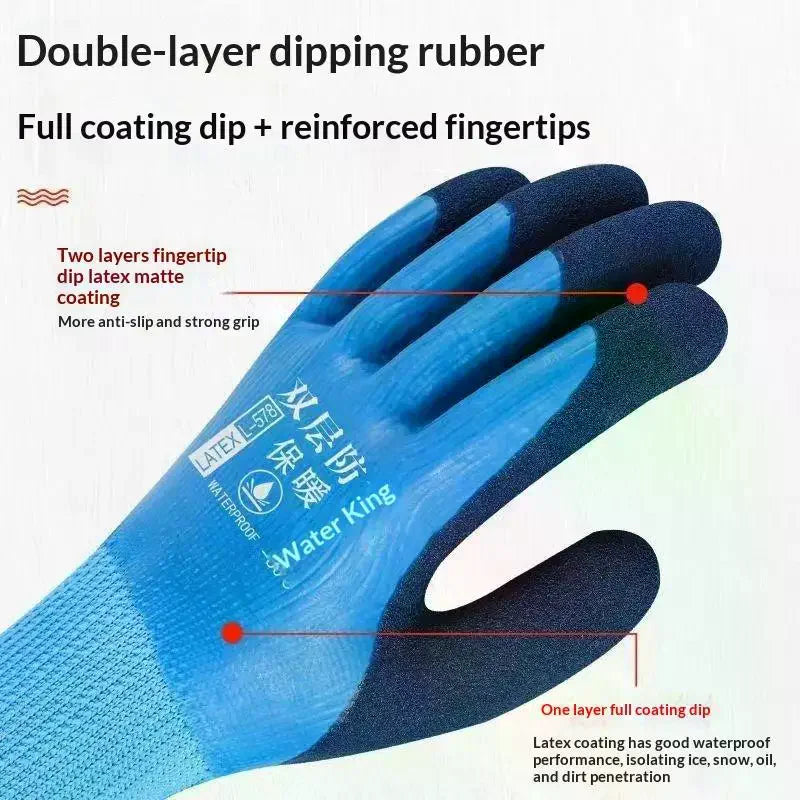 Waterproof Winter Work Gloves – Anti-Slip Thermal Safety Grip Safety Work Gloves PLUSH