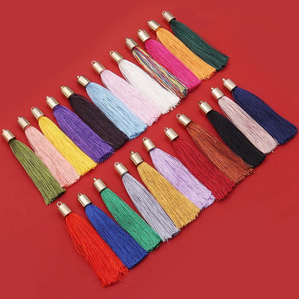 20pcs Colorful Silky Tassel Charms 6cm – DIY Jewelry Making Tassel Charms PLUSH