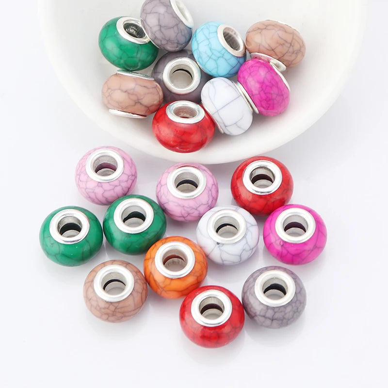 20pcs 14mm Colorful Large Hole Resin Spacer Beads – DIY Jewelry Resin Spacer Beads PLUSH