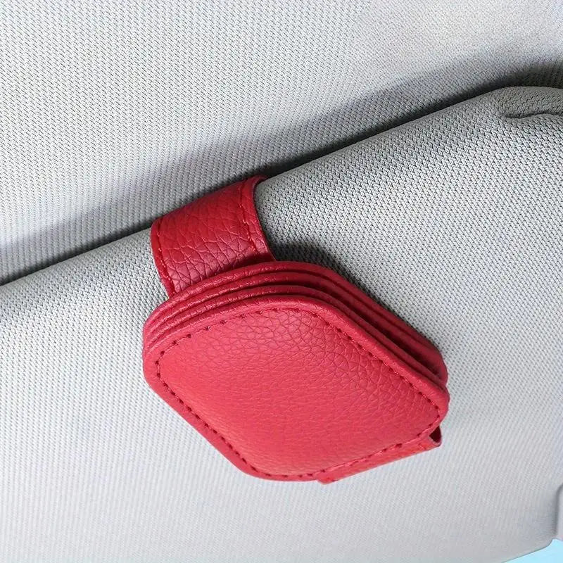 Magnetic Leather Car Sunglasses Holder Visor Clip Hanger Car Visor Organizer PLUSH A1