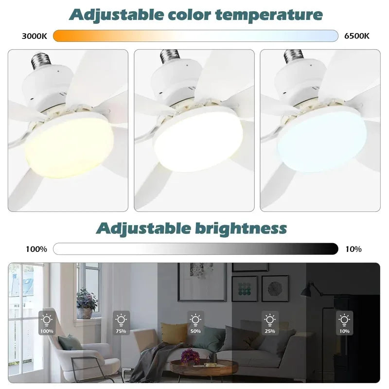LED 40W Dimmable Ceiling Fan Light E27 & Remote Control Ceiling Fan Light PLUSH
