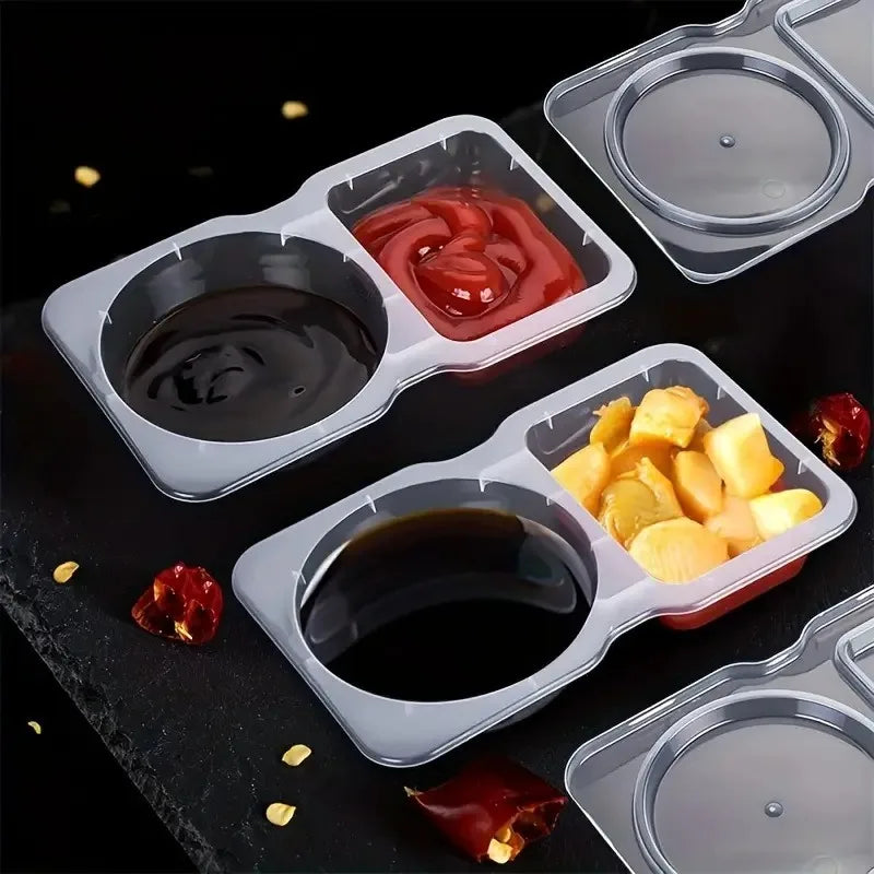 Double Compartment Seasoning Containers 15/25/35pcs – Travel Food Storage Containers PLUSH