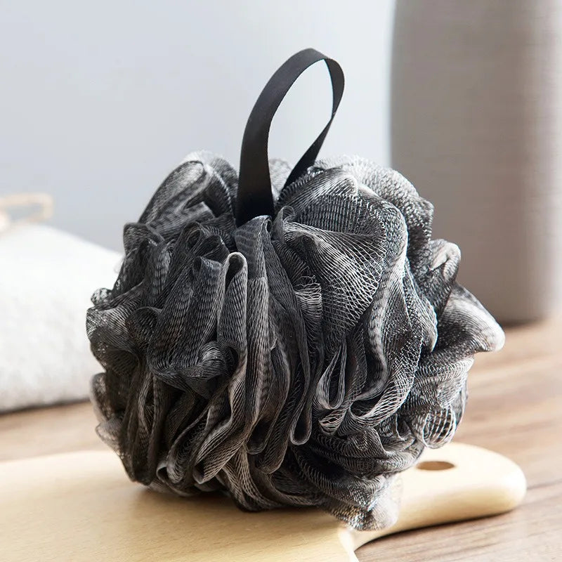 Exfoliating Body Scrubber – Silky Mesh Bath Ball for Smooth Skin Body Scrubber PLUSH Black