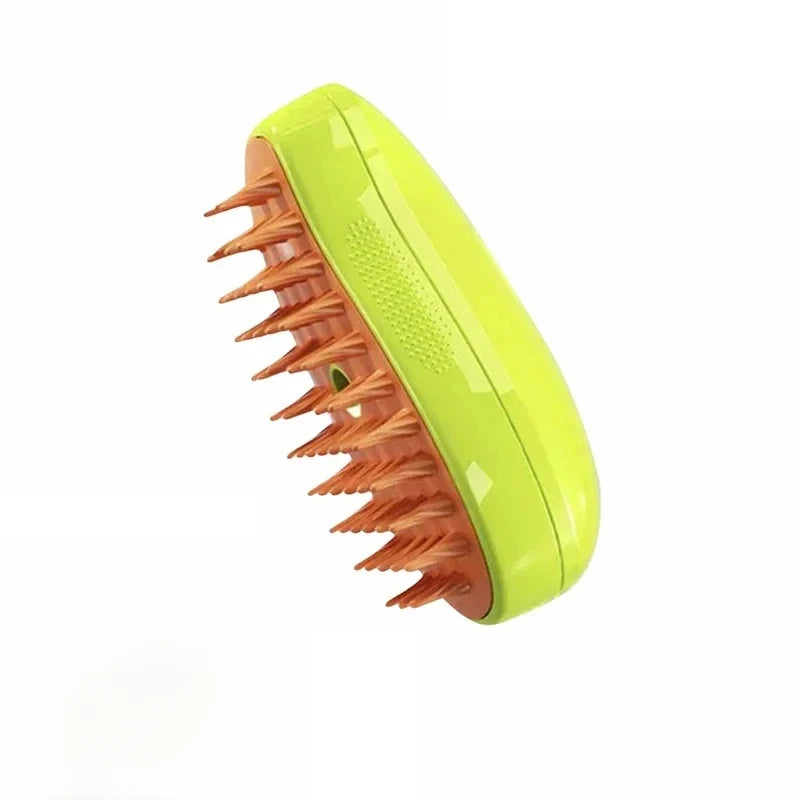 Electric Steam Spray Cat Brush – Pet Grooming & Massage Comb Pet Grooming Brush PLUSH Green