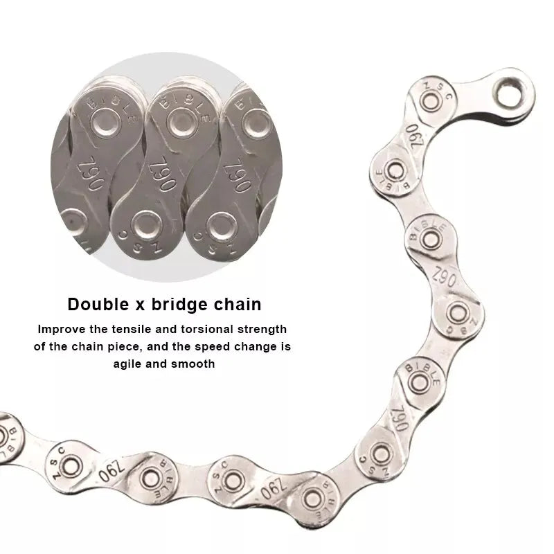 RIDERACE 116L Ultralight Bike Chain 8-12 Speed Mountain & Road Bicycle Chain PLUSH