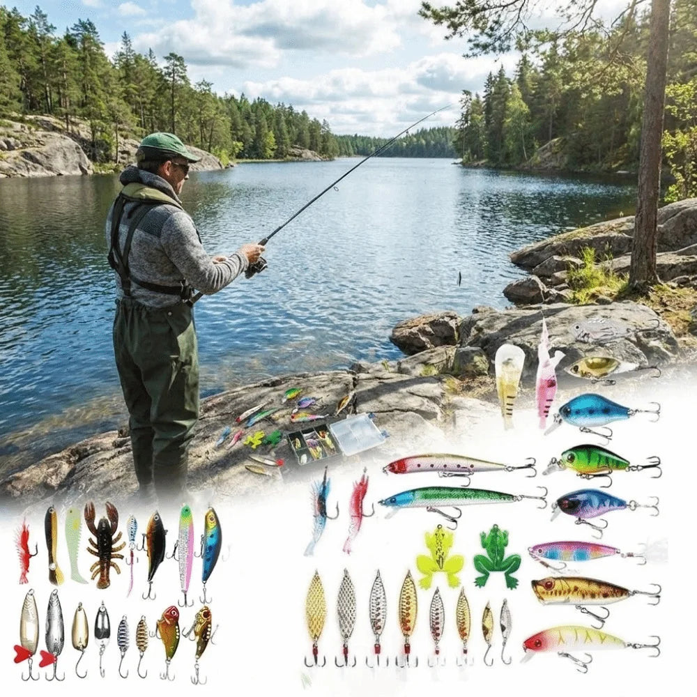 Christmas Fishing Advent Calendar – 24-Day Lure Gift Set Fishing Lure Kit PLUSH