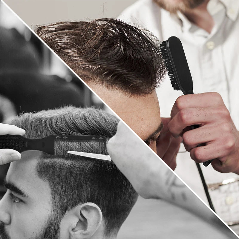 Double-Sided Beard Comb Brush – Professional Barber Styling Tool Beard Comb Brush PLUSH